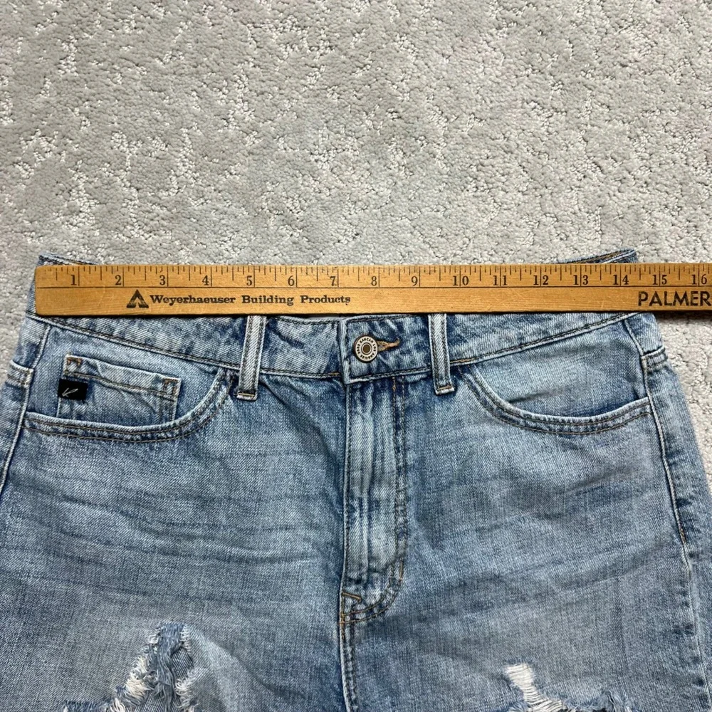 KanCan Jean Shorts Womens Medium Blue Light Wash‎ Denim High Rise Distressed Hem